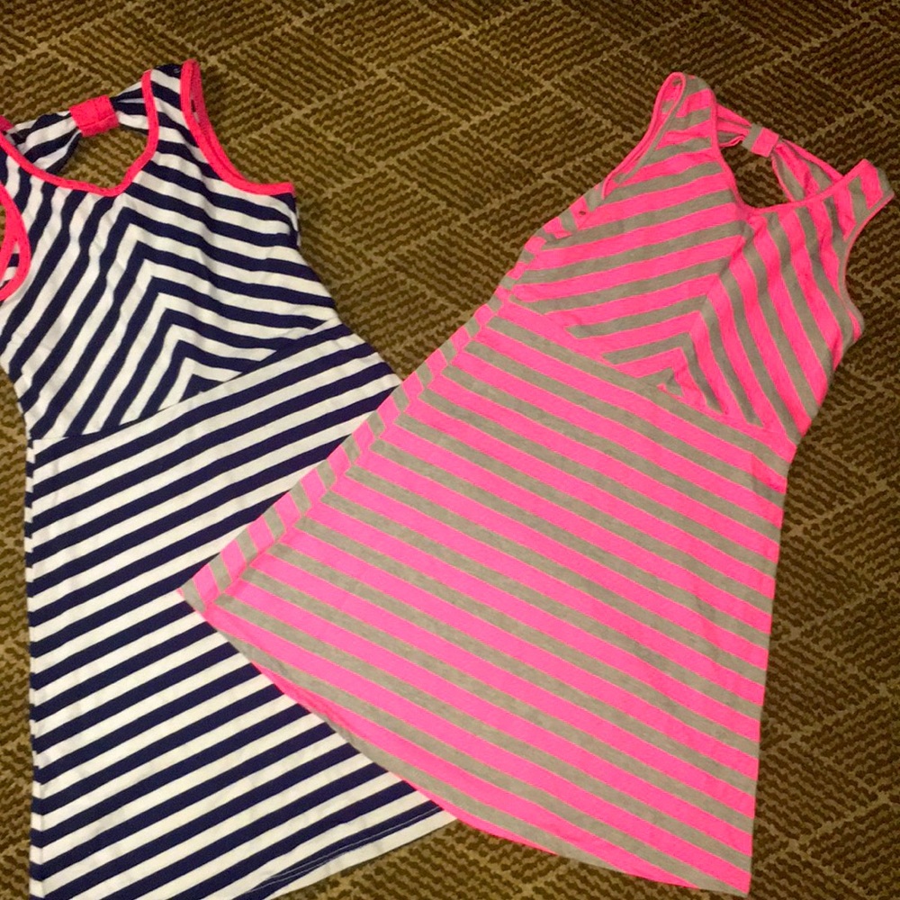 2 girl summer dresses Pink Violet